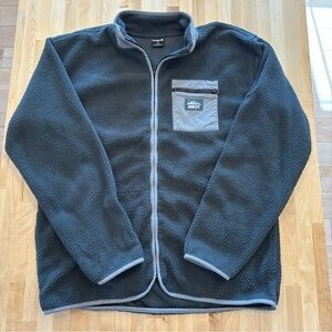 Men's Hurley Boulder Dark Gray Burrito Full-Zip Sherpa Jacket Medium Retail $99